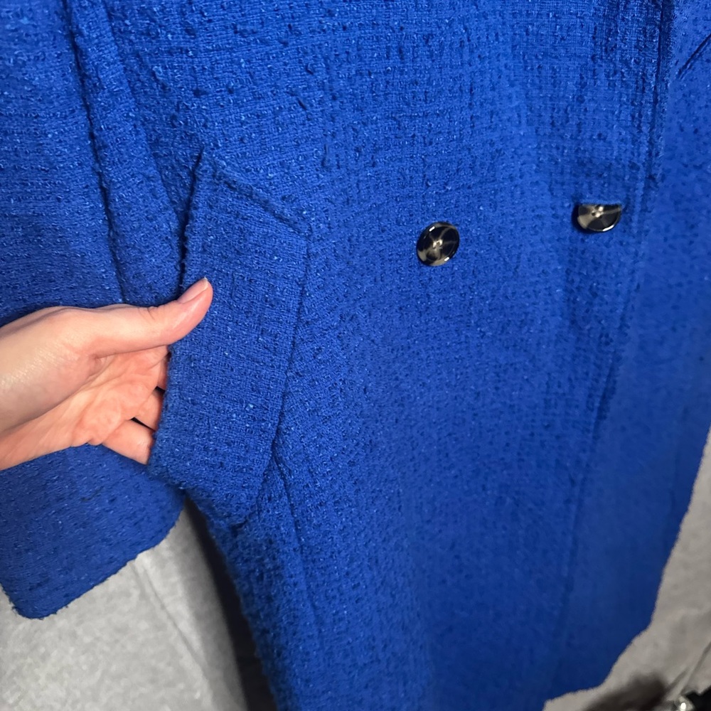H&M Royal Blue Long Pea Coat - Picture 7 of 9